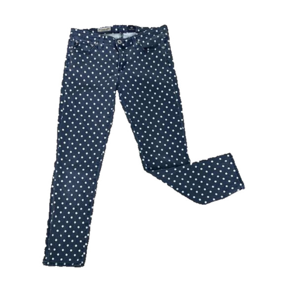 AG Adriano Goldschmied The Stevie Ankle Straight Leg Polka Dot Jeans, 28R - Picture 1 of 14